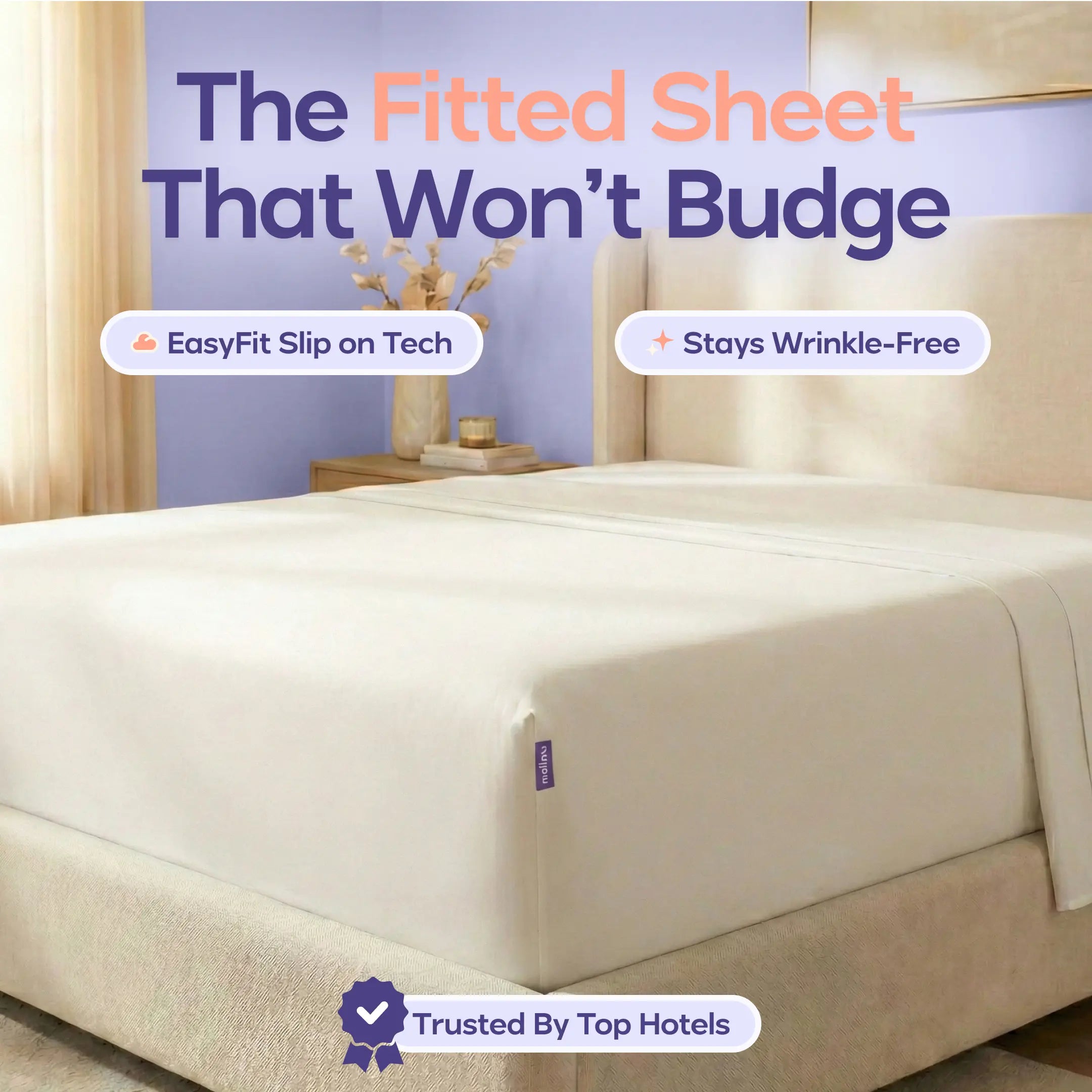 Mellow Sleep | Easyfit Sheet - Silky Soft Breathable Fitted Sheet Stays Wrinkle-Free Trusted by Top Hotels