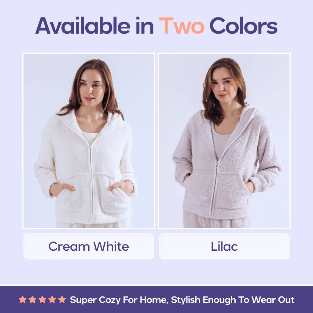 Mellow Sleep | Zip-Up Hoodie – the Softest Hoodie Ever. Cloud Soft Zip Hoodie Double Sided Plush Fleece Cozy Loungewear Ultra Soft Warm Pajama Hoodie Comfortable Home Outfit