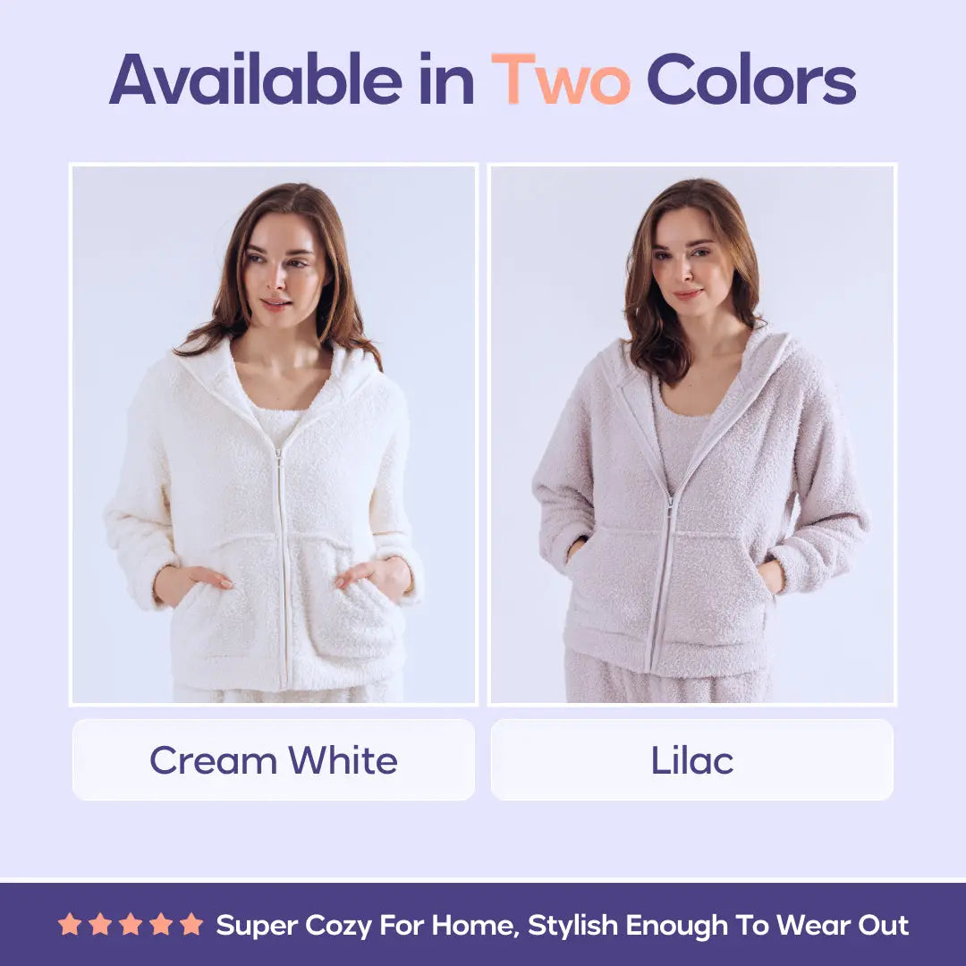 Mellow Sleep | Zip-Up Hoodie – the Softest Hoodie Ever. Cloud Soft Zip Hoodie Double Sided Plush Fleece Cozy Loungewear Ultra Soft Warm Pajama Hoodie Comfortable Home Outfit