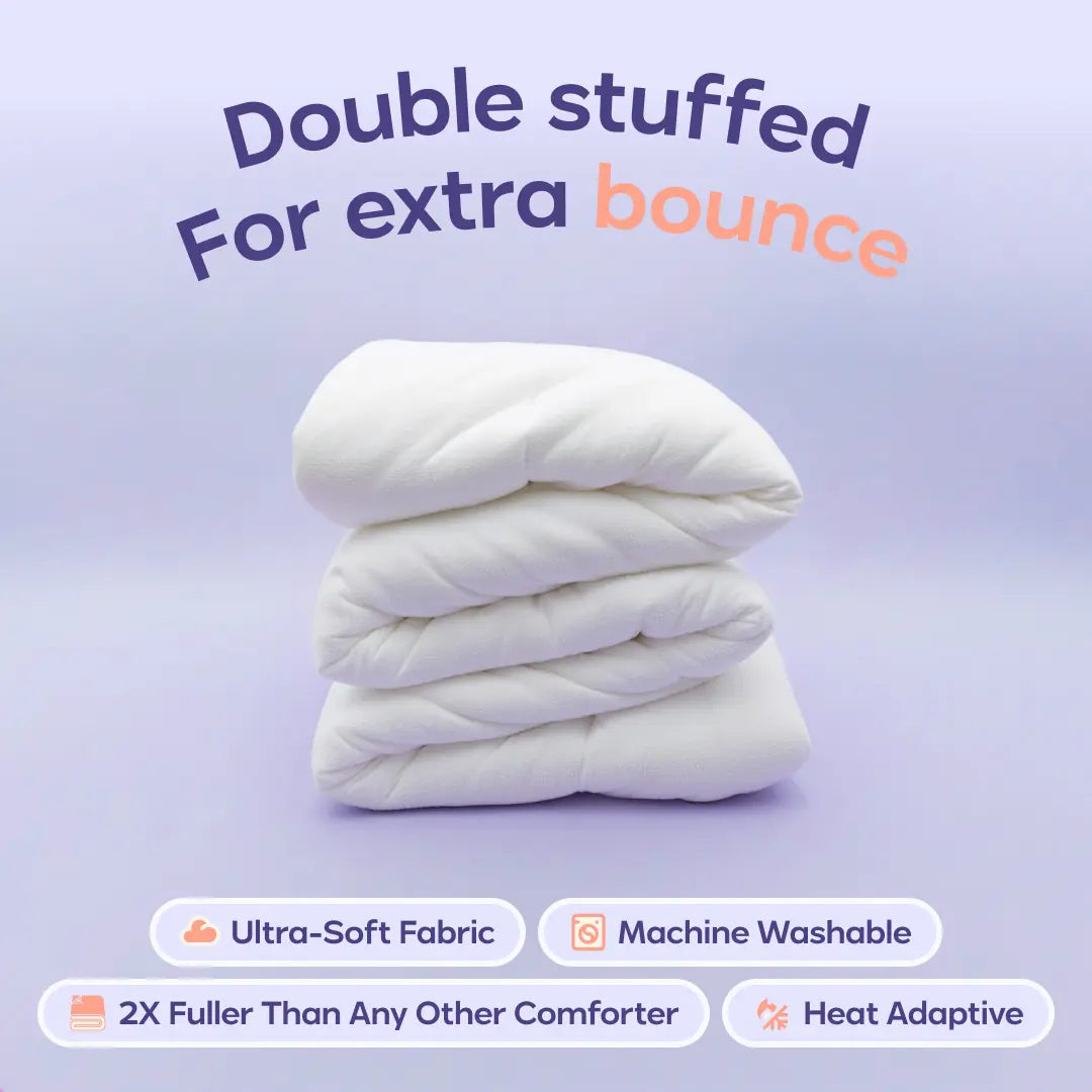 Mellow Sleep | Marshmellow Comforter - Double-Stuffed Ultra-Soft A-Class Fabric Heat-Adaptive Vegan Fill OEKO-TEX Certified Machine Washable