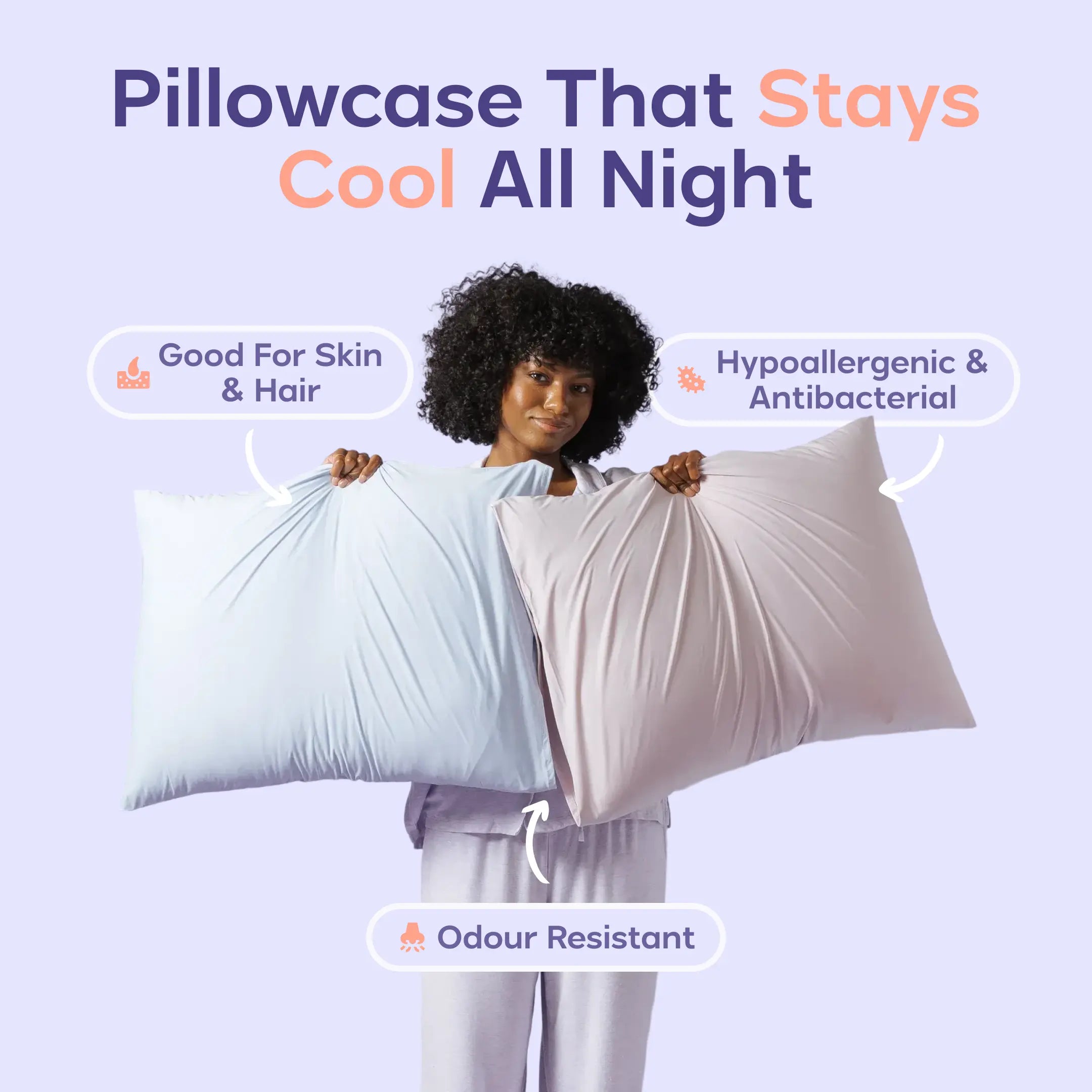 Mellow Sleep | Cooling Pillowcase - Silky Smooth Wrinkle-Free Soft and Fresh All Night Sleep Enhancer