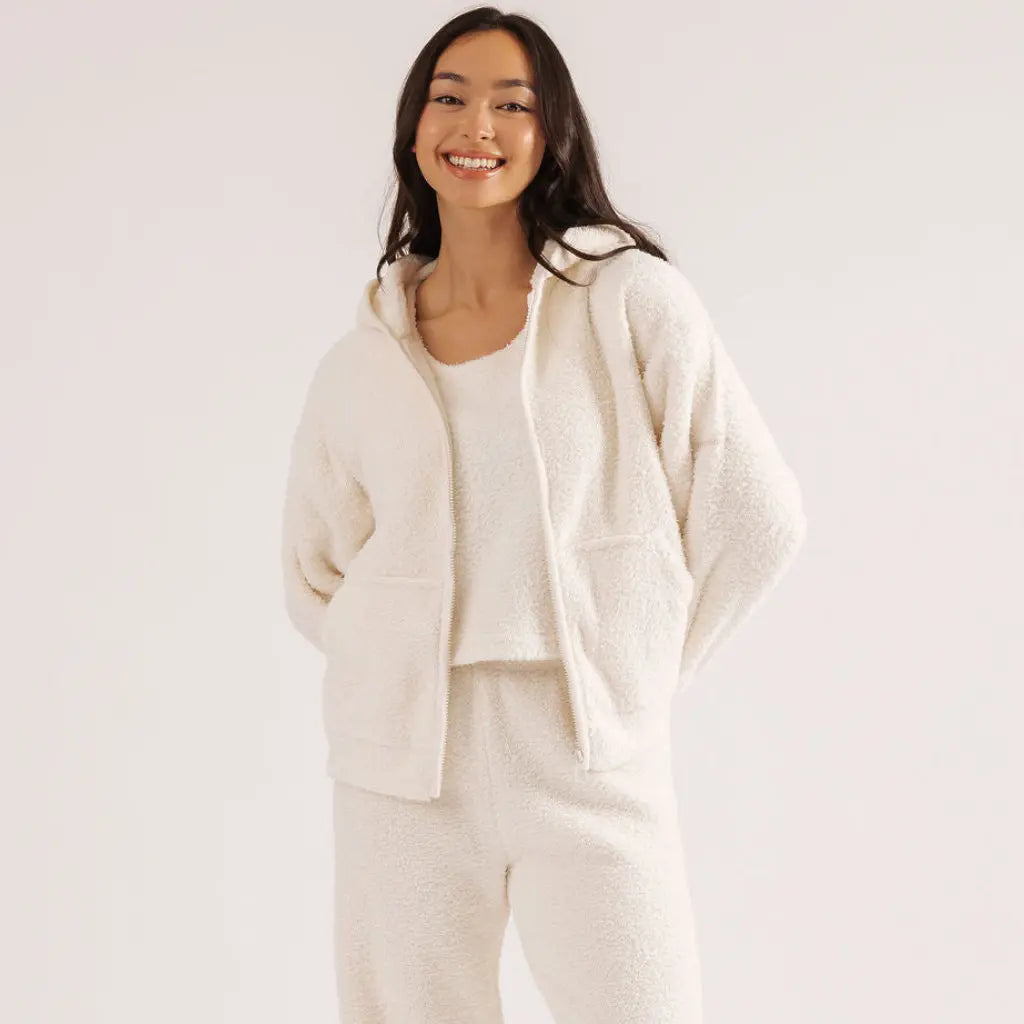 Mellow Sleep | Zip-Up Hoodie – the Softest Hoodie Ever. Cloud Soft Zip Hoodie Double Sided Plush Fleece Cozy Loungewear Ultra Soft Warm Pajama Hoodie Comfortable Home Outfit