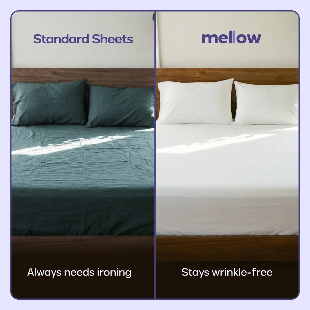 Mellow Sleep | Easyfit Sheet - Silky Soft Breathable Fitted Sheet Stays Wrinkle-Free Trusted by Top Hotels