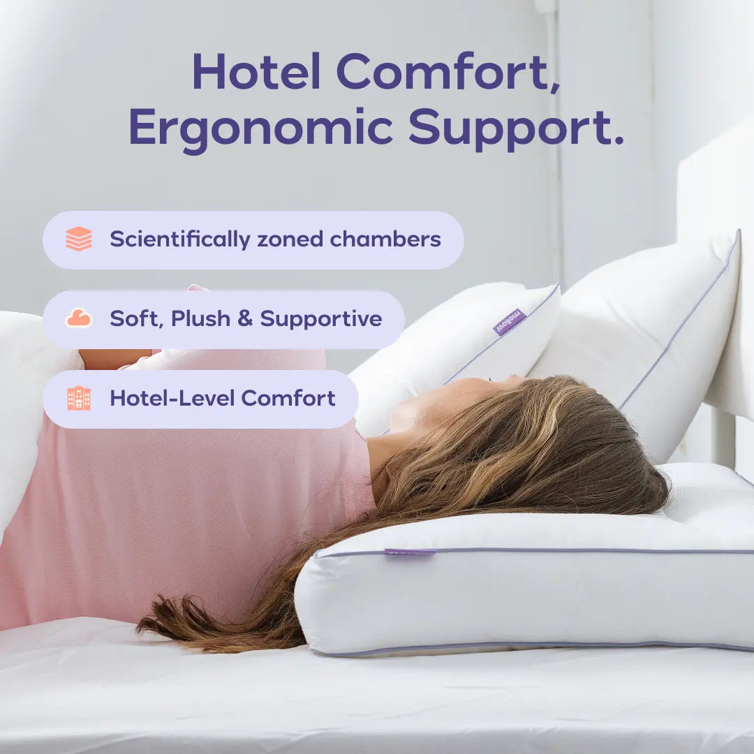 Mellow Sleep | Adapt Pillow with 5 Sleep Zones Ergonomic Hotel Soft Feel Supports All Sleep Positions for Comfortable Sleep