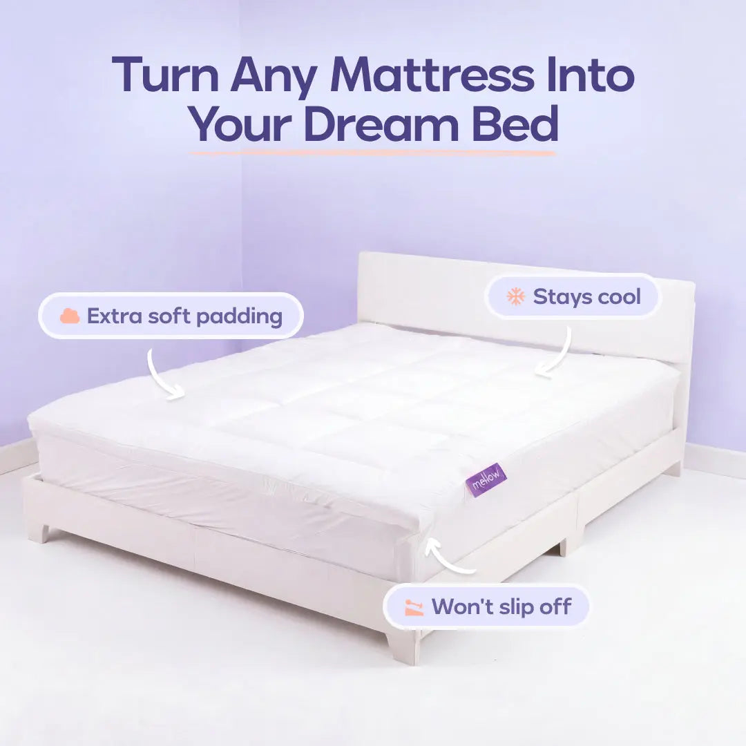 Mellow Sleep | the Cloud Layer, Extra Thick Soft down Alternative Fill Mattress Topper