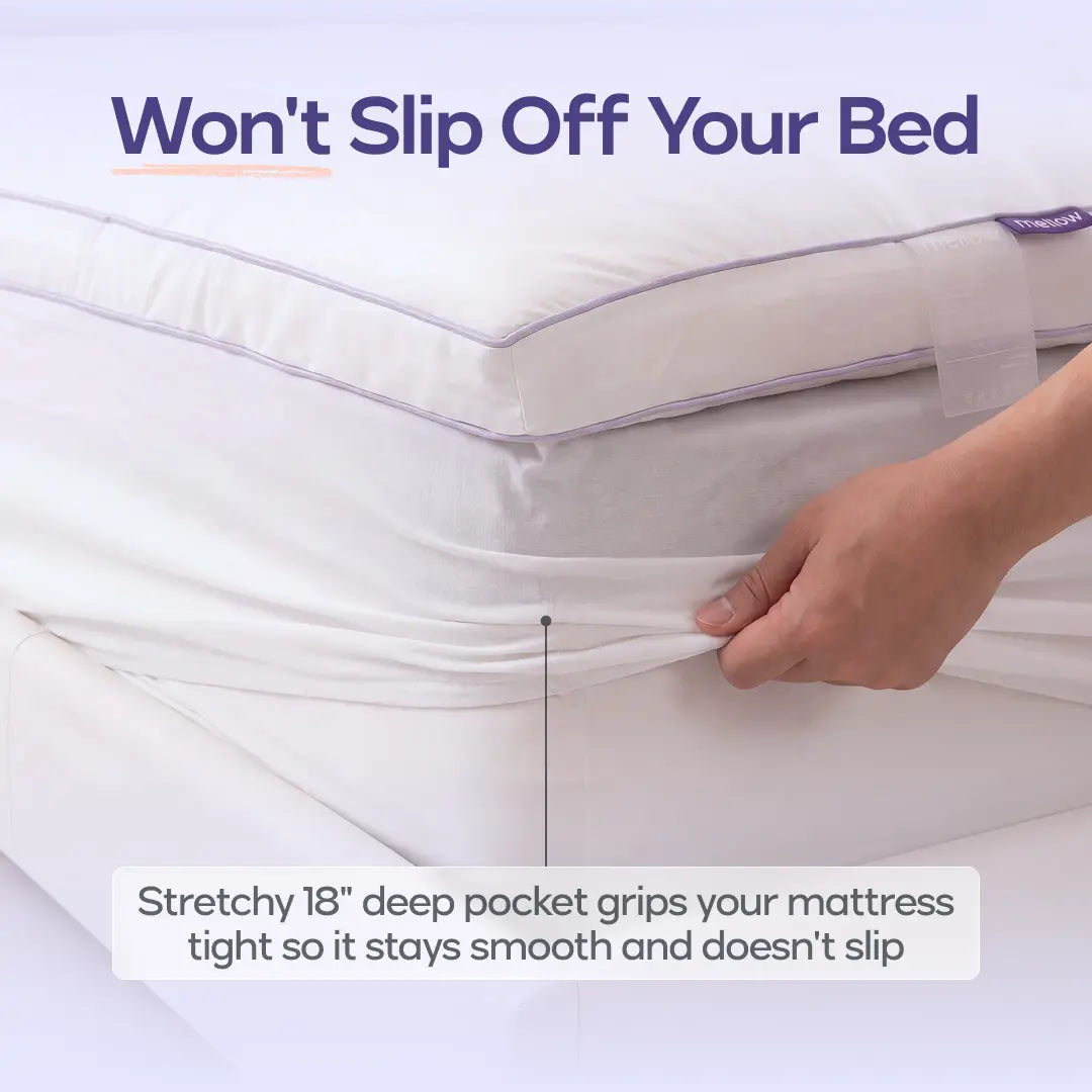 Mellow Sleep | the Cloud Layer, Extra Thick Soft down Alternative Fill Mattress Topper