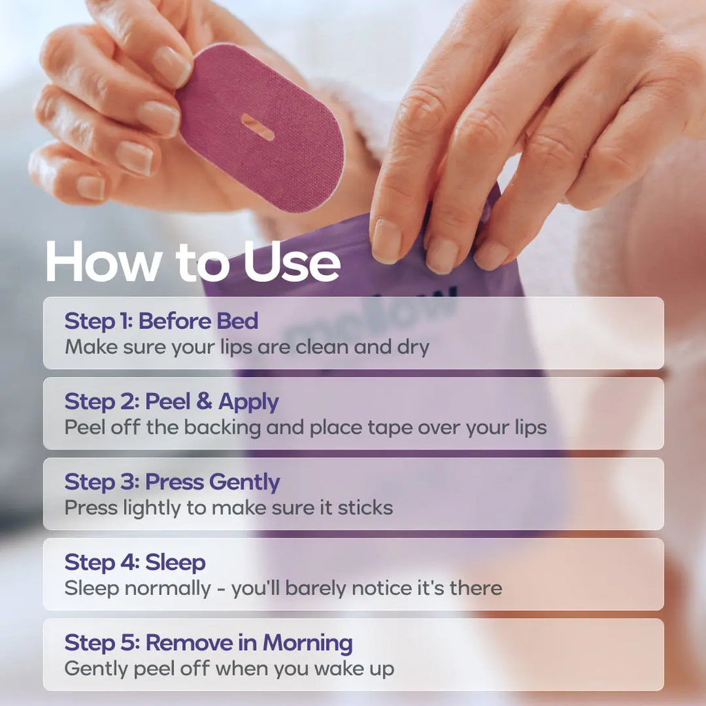 Mellow Sleep | Mouth Tape for Sleep Gentle Hypoallergenic Sleep Tape for Nasal Breathing Snoring Relief Comfortable Night Sleep Aid
