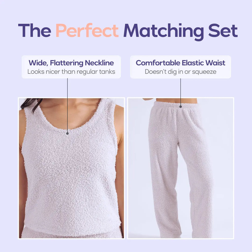 Mellow Sleep | Mellowsoft Lounge Set - Cloud Soft Double Sided Plush Fleece Loungewear Ultra Cozy Pajama Robe Set Warm Comfortable Home Sleepwear