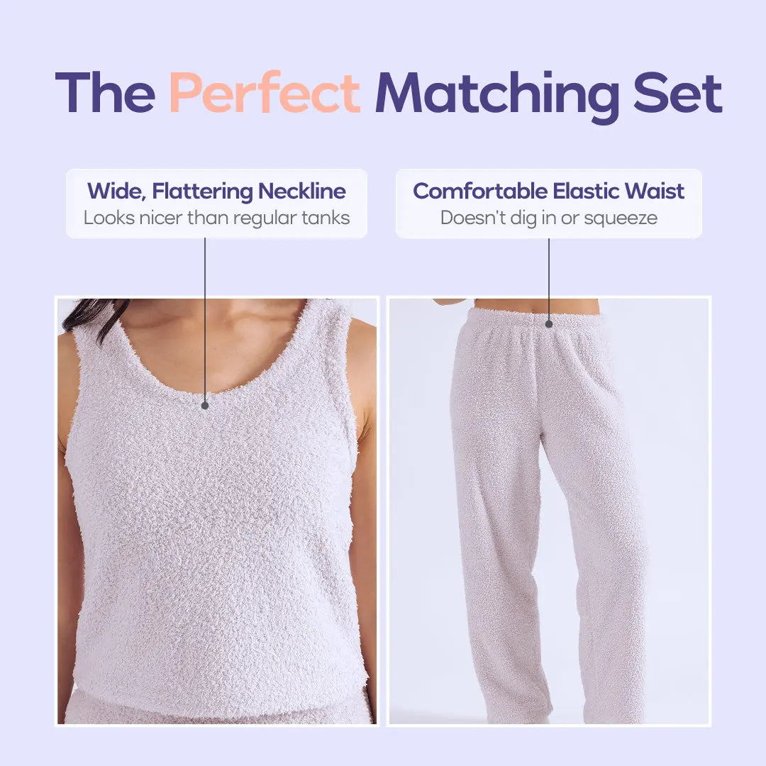 Mellow Sleep | Mellowsoft Lounge Set - Cloud Soft Double Sided Plush Fleece Loungewear Ultra Cozy Pajama Robe Set Warm Comfortable Home Sleepwear