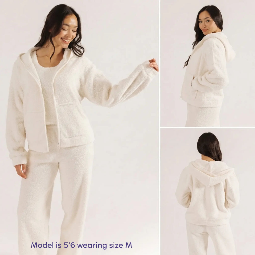 Mellow Sleep | Zip-Up Hoodie – the Softest Hoodie Ever. Cloud Soft Zip Hoodie Double Sided Plush Fleece Cozy Loungewear Ultra Soft Warm Pajama Hoodie Comfortable Home Outfit
