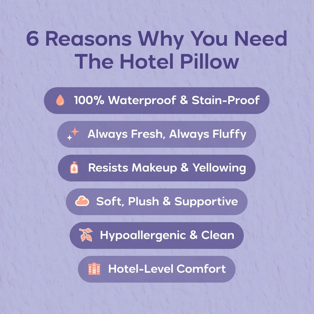 Mellow Sleep | Hotel Pillow Waterproof & Stain-Resistant Cloud-Soft Hypoallergenic Machine Washable Best Pillow of 2025