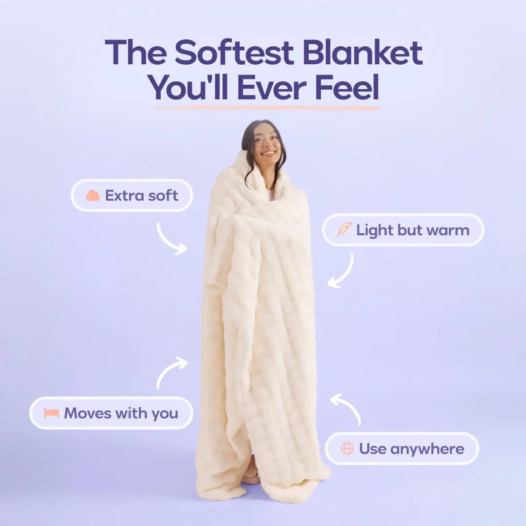 Mellow Sleep | Cloud Throw Blanket Cloud like Faux Rabbit Fur, Soft Fluffy Blanket