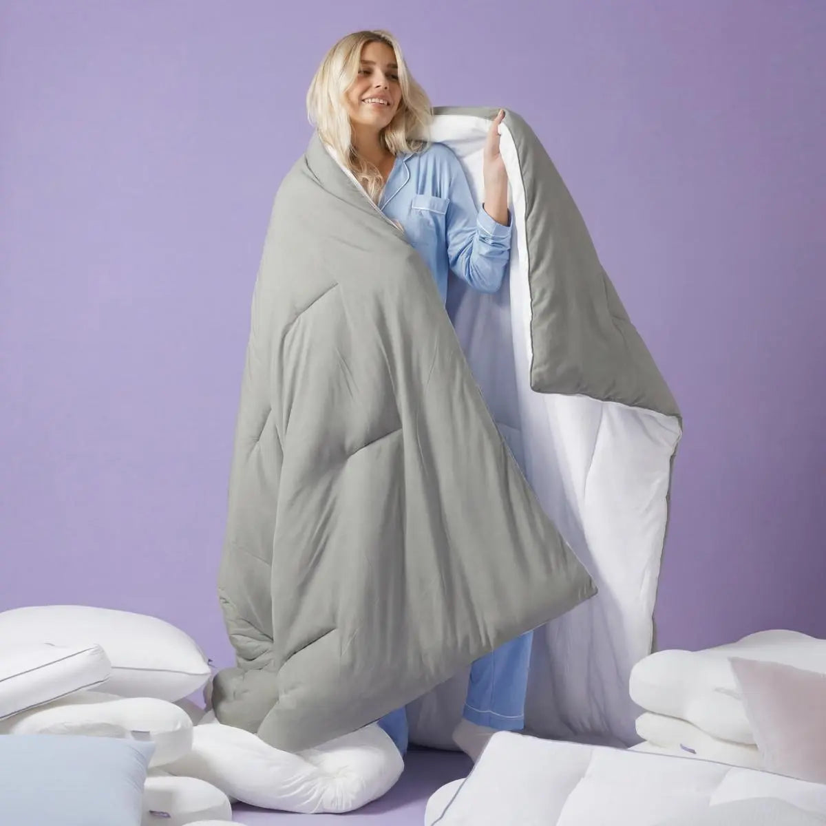 Mellow Sleep | Marshmellow Comforter - Double-Stuffed Ultra-Soft A-Class Fabric Heat-Adaptive Vegan Fill OEKO-TEX Certified Machine Washable