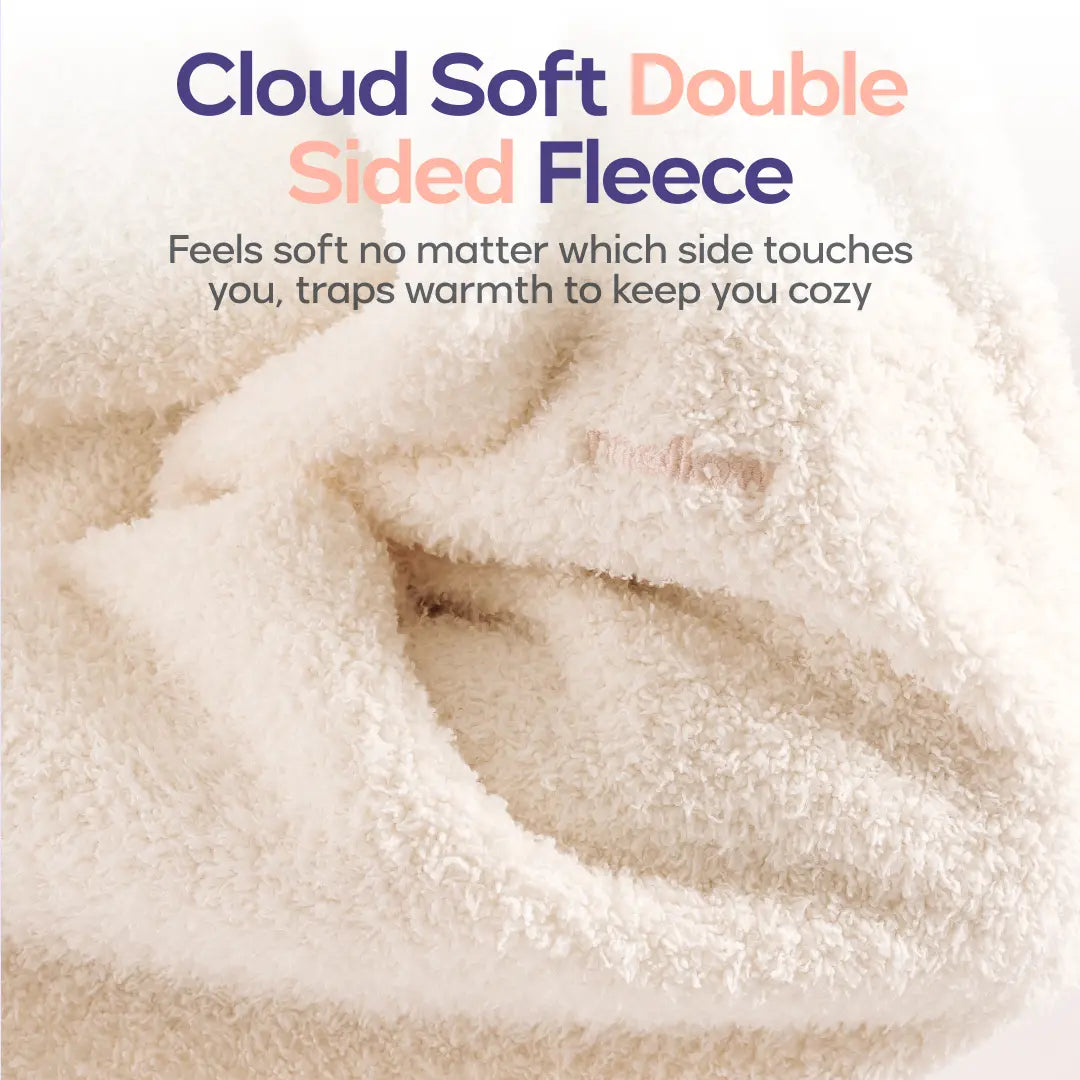 Mellow Sleep | Mellowsoft Hooded Robe – Double Sided Plush Fleece Loungewear, Ultra Soft Cloud like Bathrobe Pajama Gown, Cozy Warm Robe for Home Relaxation, Lounge & Sleepwear