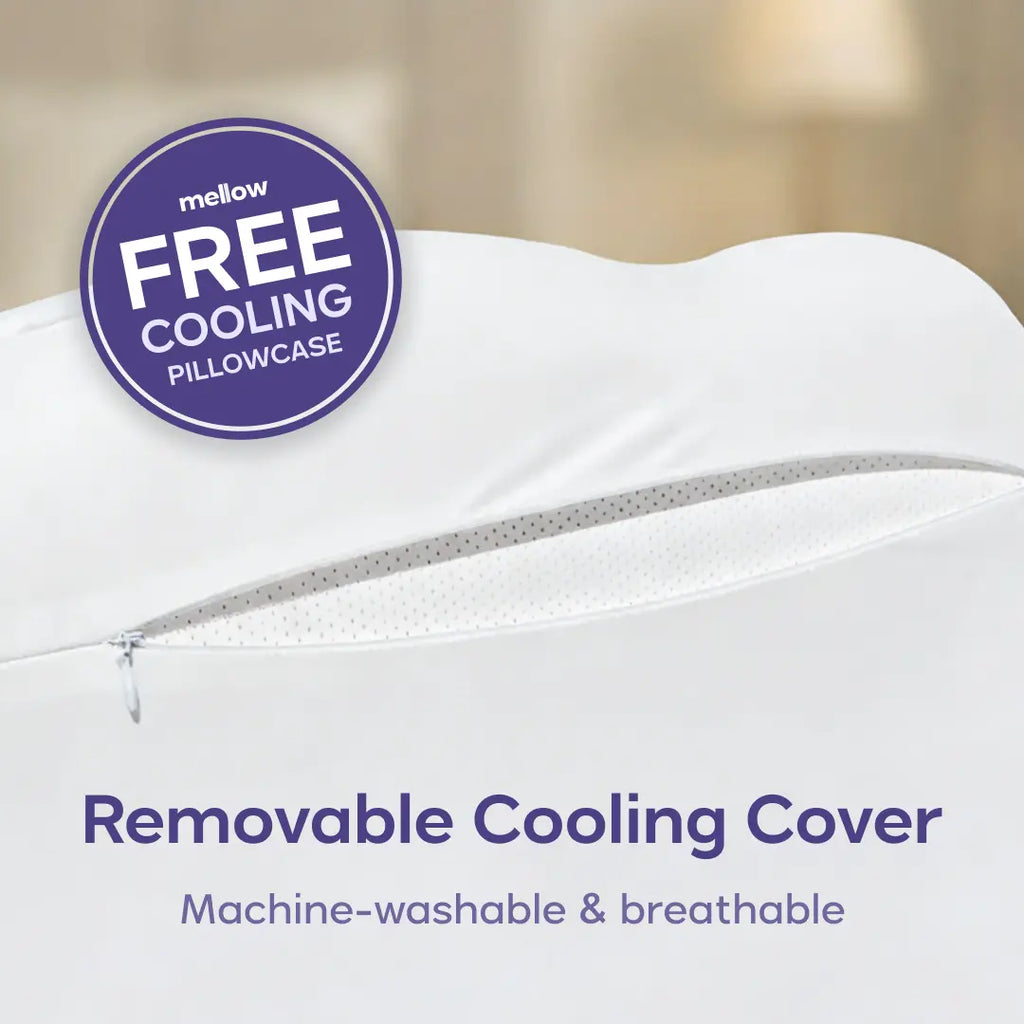 Mellow Sleep | Cloudalign Pillow + FREE Cooling Pillowcase - Ergonomic Cervical Pillow +Dual-Height Memory Foam with Cooling Pillowcase for Side Back & Stomach Sleepers Best Pillow 2025 Awarded