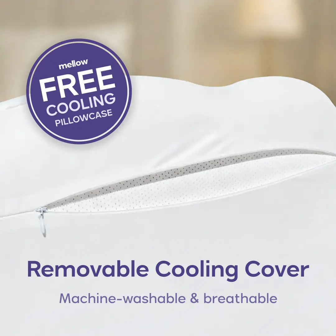 Mellow Sleep | Cloudalign Pillow + FREE Cooling Pillowcase - Ergonomic Cervical Pillow +Dual-Height Memory Foam with Cooling Pillowcase for Side Back & Stomach Sleepers Best Pillow 2025 Awarded