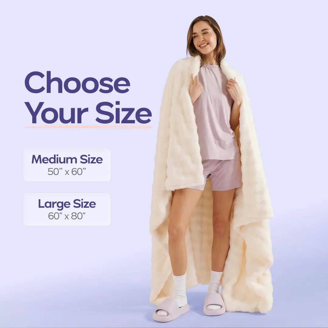 Mellow Sleep | Cloud Throw Blanket Cloud like Faux Rabbit Fur, Soft Fluffy Blanket