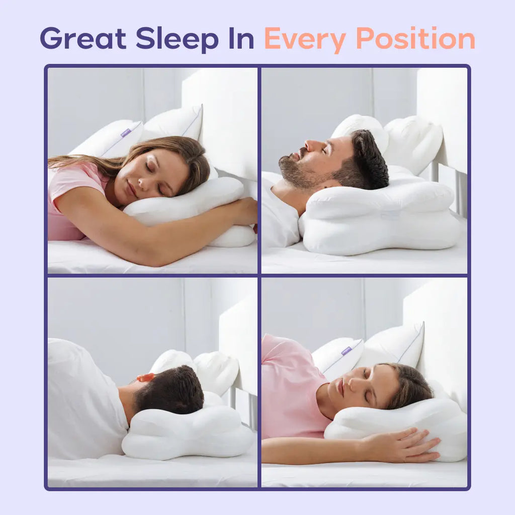 Mellow Sleep | Cloudalign Pillow + FREE Cooling Pillowcase - Ergonomic Cervical Pillow +Dual-Height Memory Foam with Cooling Pillowcase for Side Back & Stomach Sleepers Best Pillow 2025 Awarded