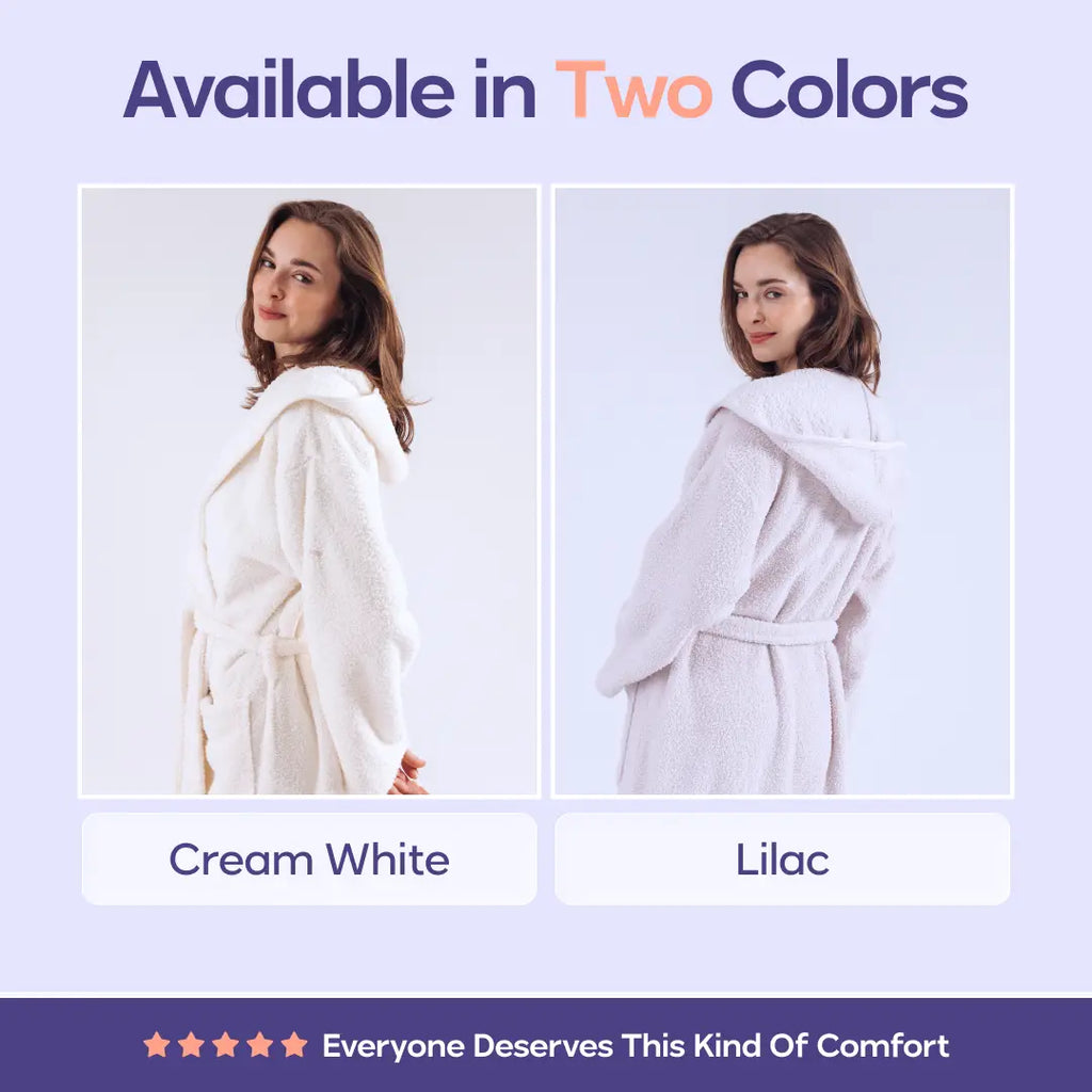 Mellow Sleep | Mellowsoft Hooded Robe – Double Sided Plush Fleece Loungewear, Ultra Soft Cloud like Bathrobe Pajama Gown, Cozy Warm Robe for Home Relaxation, Lounge & Sleepwear