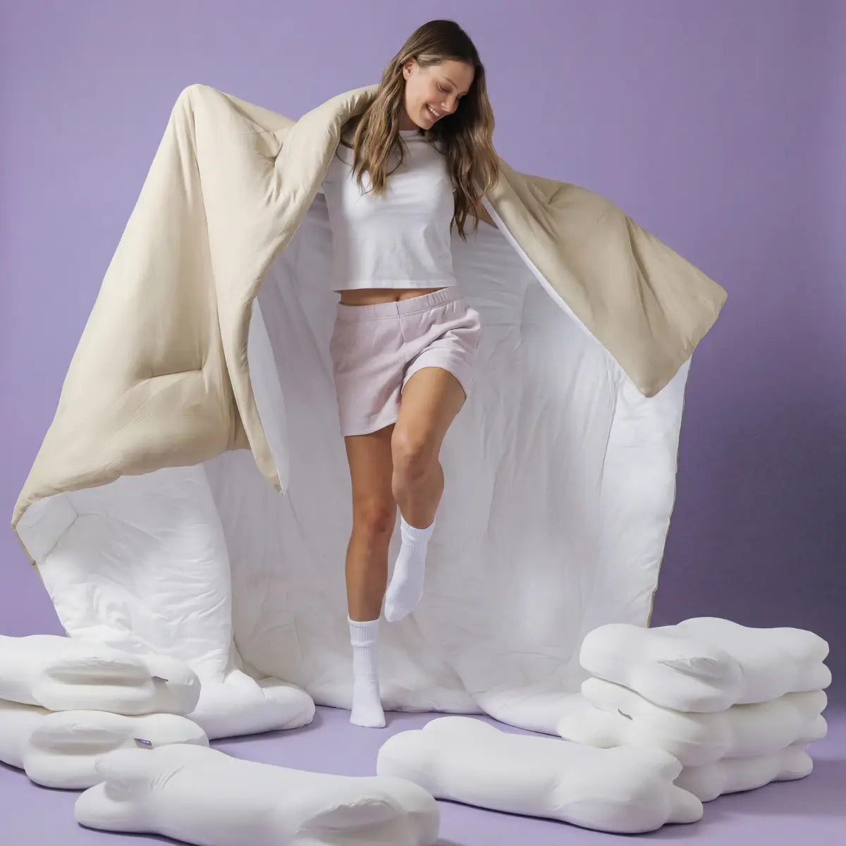 Mellow Sleep | Marshmellow Comforter - Double-Stuffed Ultra-Soft A-Class Fabric Heat-Adaptive Vegan Fill OEKO-TEX Certified Machine Washable