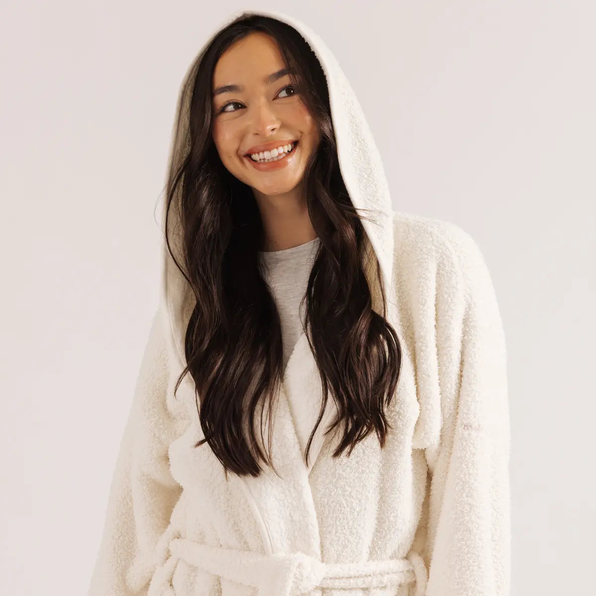Mellow Sleep | Mellowsoft Hooded Robe – Double Sided Plush Fleece Loungewear, Ultra Soft Cloud like Bathrobe Pajama Gown, Cozy Warm Robe for Home Relaxation, Lounge & Sleepwear