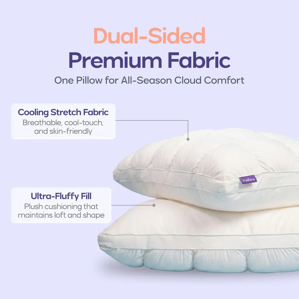 Mellow Sleep | Mellow Puff Pillow Soft Quilted Puff-Grid Design Pillow