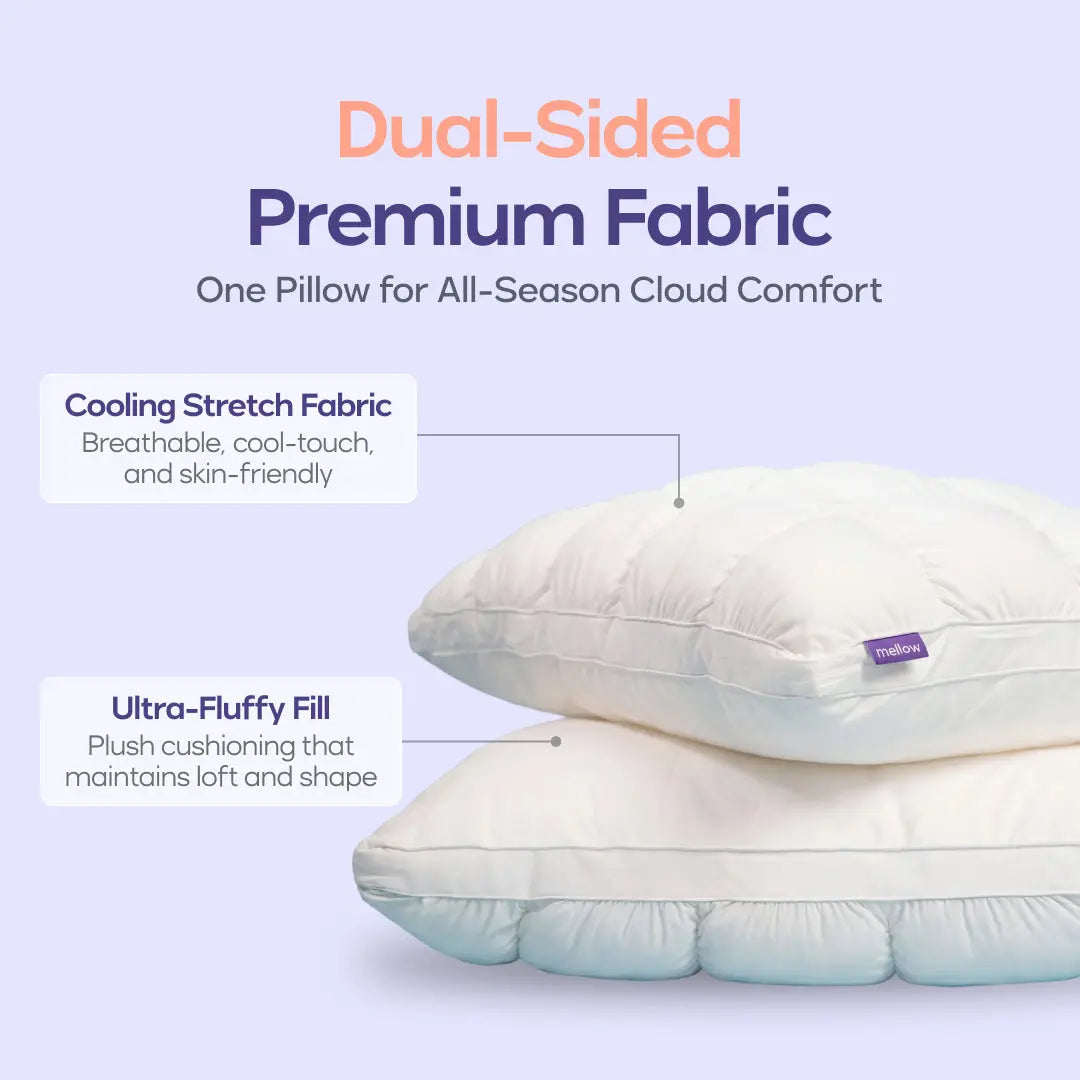 Mellow Sleep | Mellow Puff Pillow Soft Quilted Puff-Grid Design Pillow